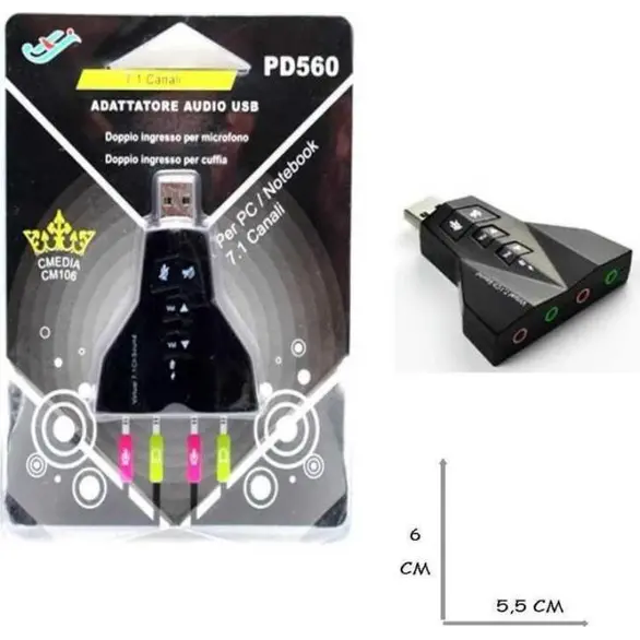 Zewnętrzna karta dźwiękowa USB 2.0 Dźwięk 3D 7.1 mikrofon komputerowy Adapter...