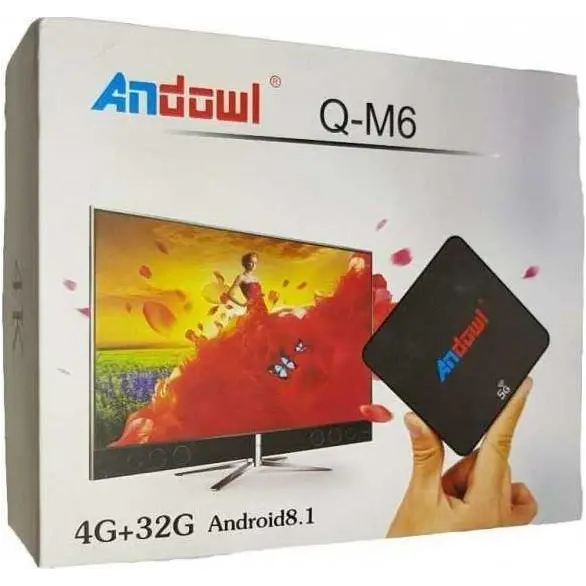 Smart TV box IPTV Android 4 GB ram 32 GB ROM wifi telecomando andowl 4K HD Q-M6