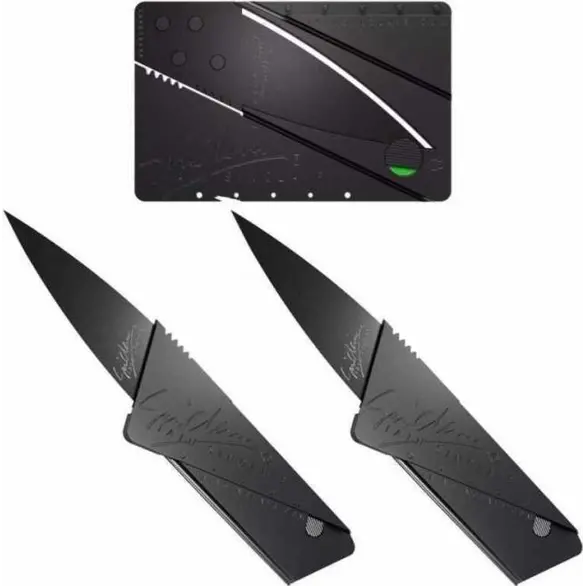 2 X nóż składany ukryte ostrze w scyzoryku do cięcia kart kredytowych