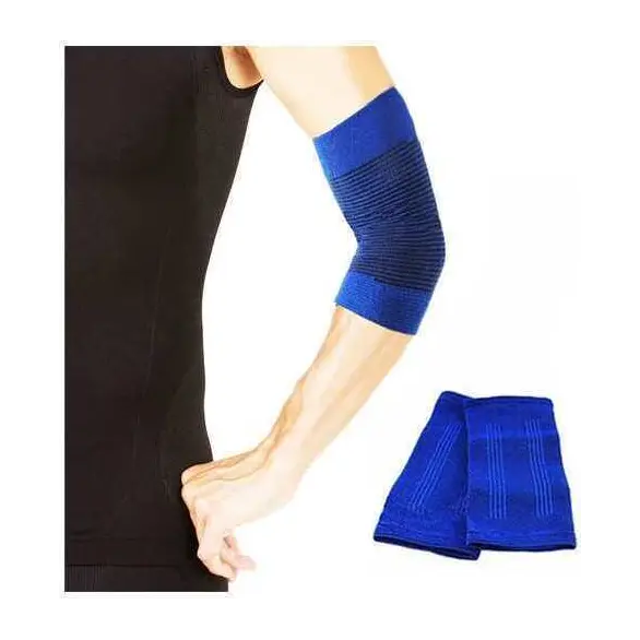 2x niebieski oburęczny bandaż elastyczny bandaż na łokieć