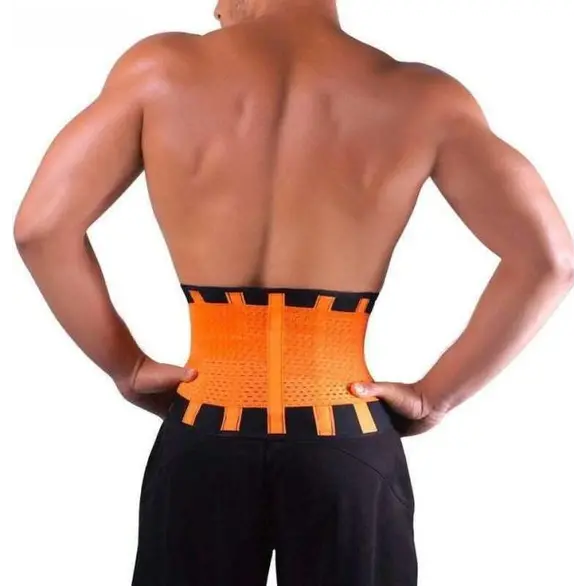 Pomarańczowa wyszczuplająca opaska fitness z podwójnymi zatrzaskami i szynami