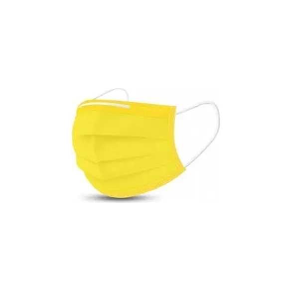 50x maseczki typu II certyfikatem CE żółte jednorazowe maseczki nosowo-twarzowe
