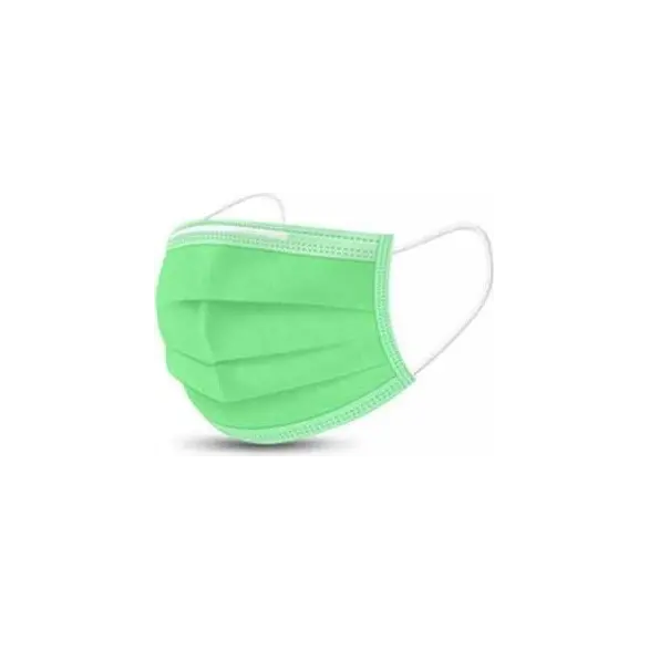 50x maseczki typu II z certyfikatem CE kolor zielony jednorazowe nos usta twarz