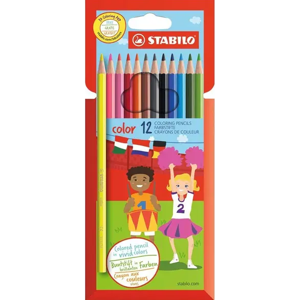 Kolorowe kredki Stabilo Opakowanie 12 sztuk Różne kolory dla dzieci piórnik