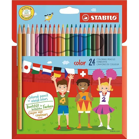 Kolorowe kredki Opakowanie 24 sztuk w różnych kolorach piórnik dziecięcy 2,5 mm