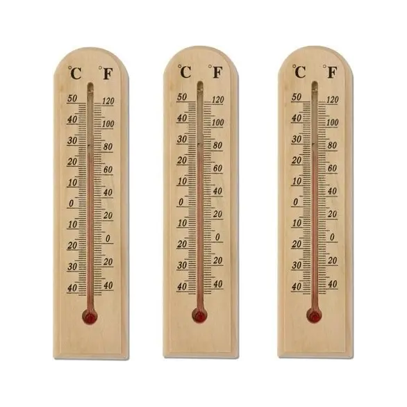 3x termometr ścienny drewno wewnątrz zewnątrz mierzy temperaturę C° F°