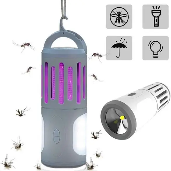 Elektryczna lampa z moskitierą LED Camping Latarka przeciw komarom Bateria AA