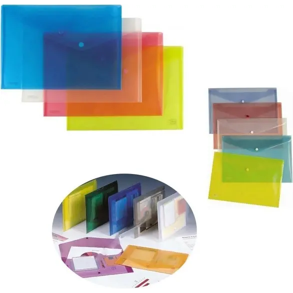 12x Koperta guzikowa Format B6 Różne kolory 10,5x14,5 cm Papier biurowy