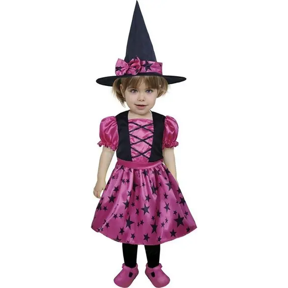 Kostium na Halloween dziewczynki przebranie czarownicy wiedźma 12-24 miesiące...