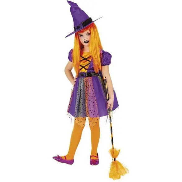 Kostium karnawałowy dziewczynki w przebraniu czarownicy w wieku od 3 do 8 lat...