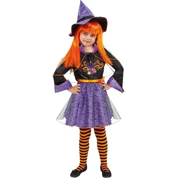 Sukienka karnawałowa z przebraniem czarownicy dziewczynek w wieku od 3 do 9...