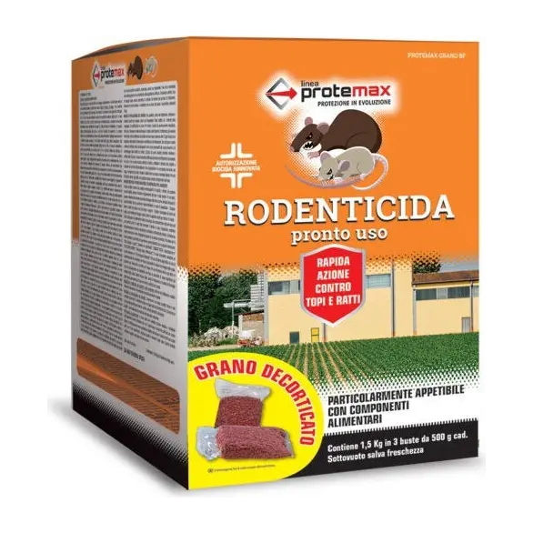 Przynęta Topicide Trucizna dla myszy Szczury Czerwona Pszenica 1,5 kg Pudełko
