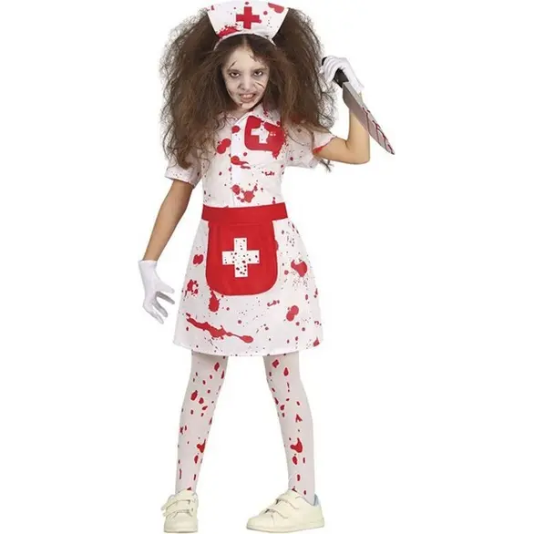Kostium pielęgniarki na Halloween w stylu horroru dla dziewczynki 5-12 lat...