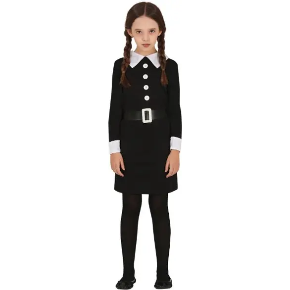 Kostium na Halloween Wednesday Addams horroru dla dziewczynki 3-16 lat (3-4...
