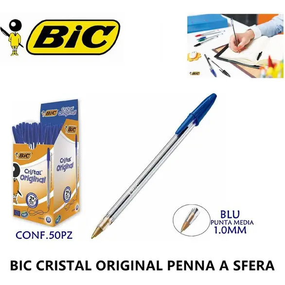 Długopisy Bic Cristal Opakowanie 50 szt. Końcówka atramentowa 1mm School...
