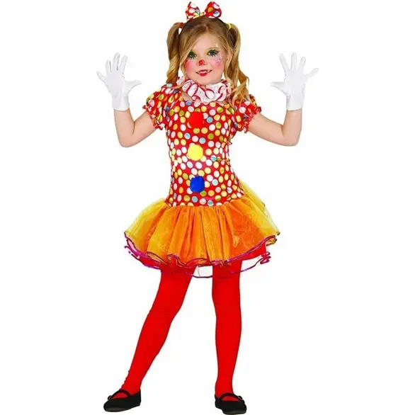 Kolorowy kostium klauna na Halloween dla dziewczynki w wieku 3-12 lat...