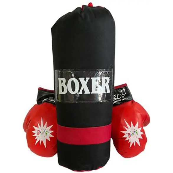 Worek treningowy z rękawicami bokserskimi dla dziecięcego bokserskiego 44x15 cm