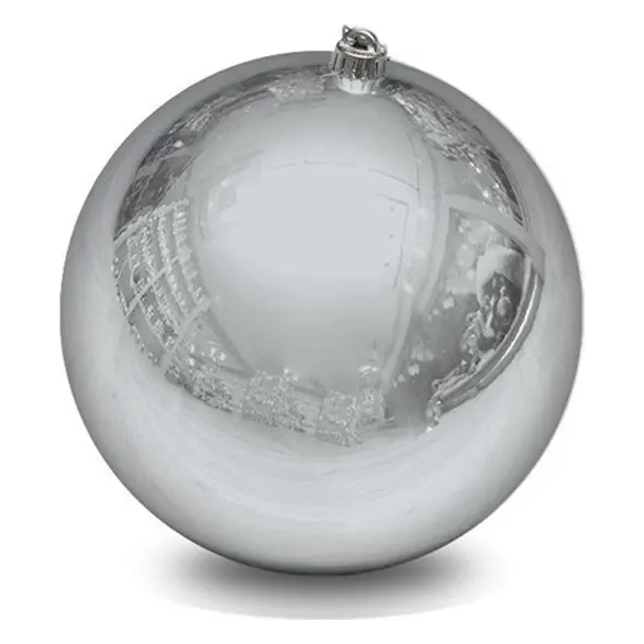 Bombka świąteczna 20cm Błyszcząca srebrna kula Pomysł prezent Ozdoby choinkowe