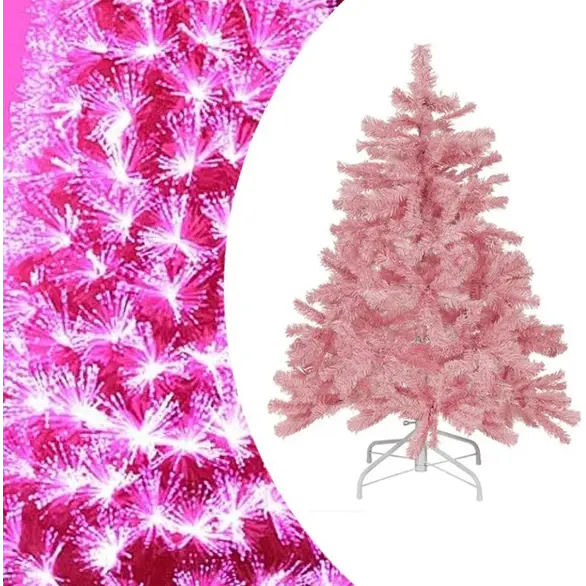 Różowa choinka ze sztucznym włóknem LED 60/90/120/150 cm (60 cm)