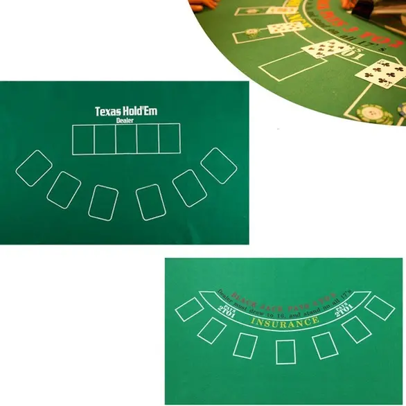 Obrus ​​do gry w pokera Texas Hold'em BlackJack w kolorze zielonym 60x90 cm