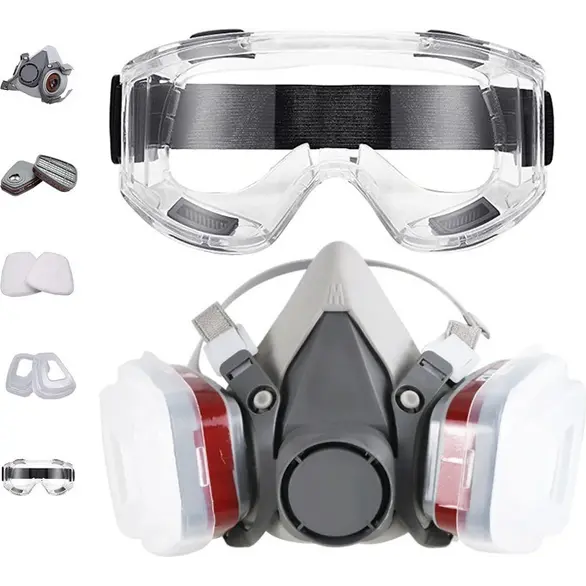 Maska ochronna Filtr przeciwpyłowy Filtr gazowy Przezroczyste okulary Malowanie