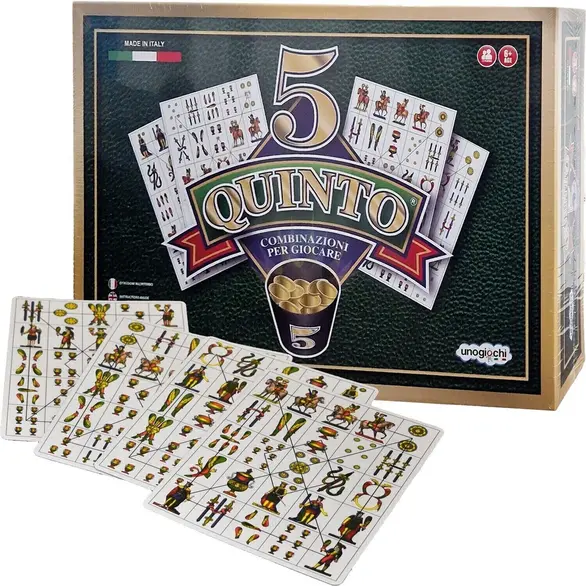 Gra planszowa Quinto (Cinco) wersja karty Neapolitańska świątecznej