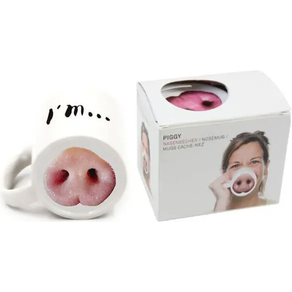 Uroczy kubek żartowy projekt nosa świni na prezent śniadaniowy z herbatą i...