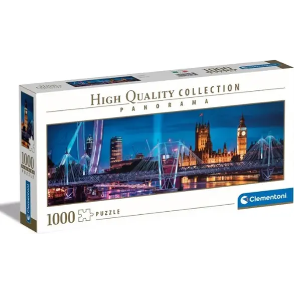 Puzzle 1000 elementów Panorama Londyn Skyline London Big Ben 14 lat+ 98x33 cm