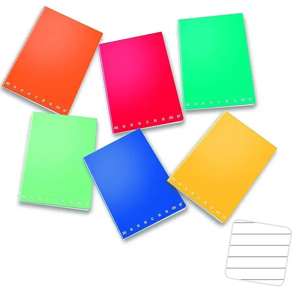 10x Mini Monocromo notesy w linie 1R, różne kolory, format A6, szkoła
