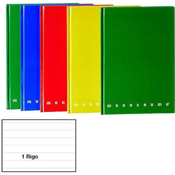 5x notatników A5 w twardej oprawie 1R Monochromatyczna szkoła różnych kolorów