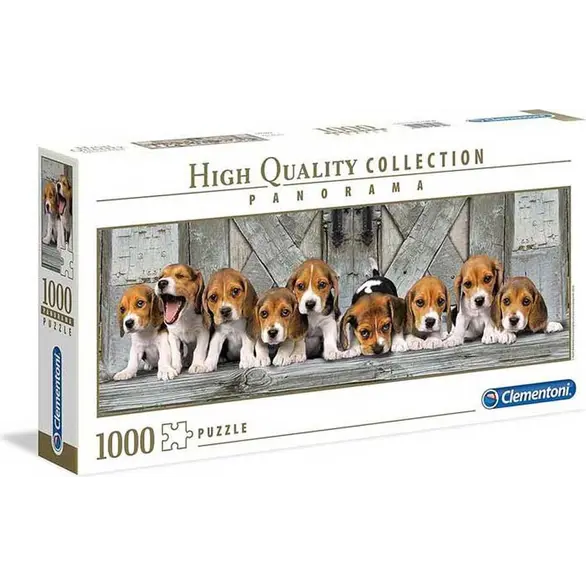 Puzzle 1000 elementów Szczenięta Beagle Psy Zwierzęta Wysokiej jakości 98x33 cm