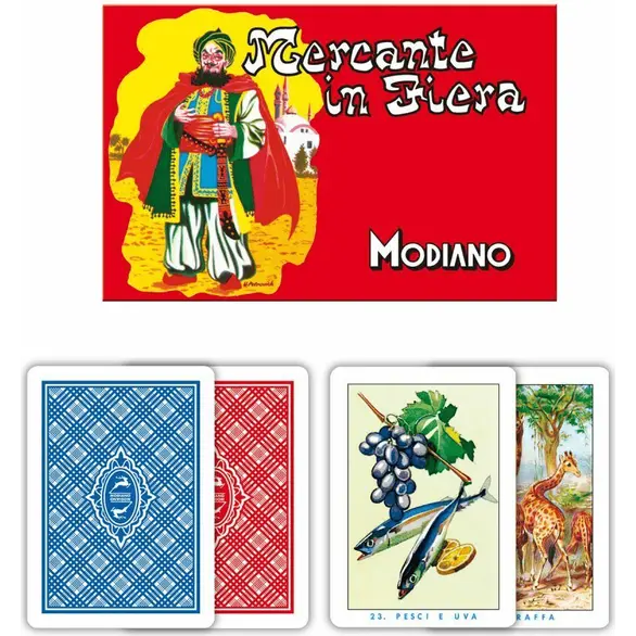 Grać w karty Mercante in Fiera 2 talie kart Modiano rodzina przyjaciele impreza