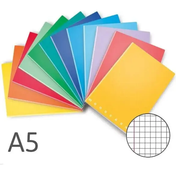 10x Monochromo notatnik A5 w kwadratowej linii 0Q, różne kolory szkolne
