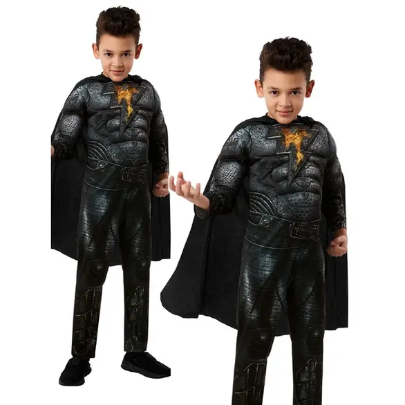 Kostium karnawałowy Black Adam superbohater Shazam dzieci w wieku 2-6 lat...