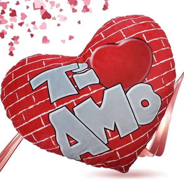 Pluszowa poduszka w kształcie serca z napisem „Ti Amo” 55 cm Prezent Walentynki