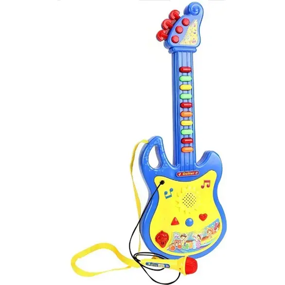 Gitara elektroniczna z mikrofonem i światłami Zabawkowa gra dla dzieci Popstar