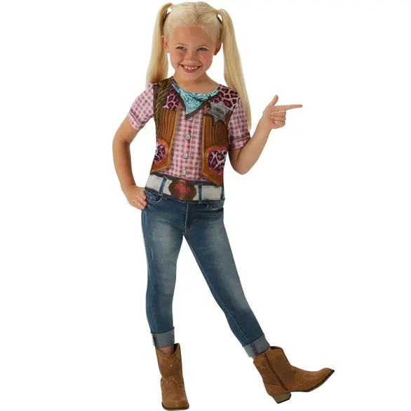 Koszulka karnawałowa Kowbojka dla dziewczynki w wieku 3-8 lat. Halloween (7-8...