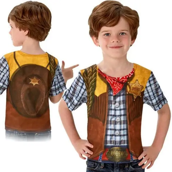 Koszulka z kostiumem karnawałowym kowboja dla dzieci w wieku 3-8 lat...