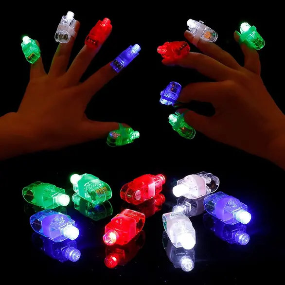 10 psychodelicznych światełek LED Kolorowe pierścionki na baterie Zaopatrzenie