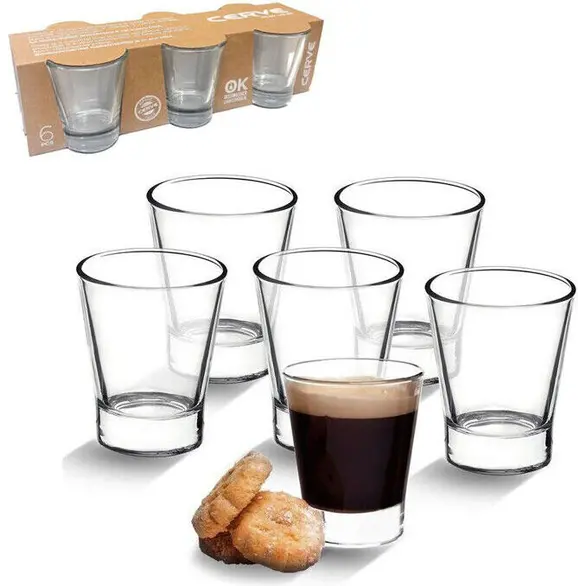 6 szklanych kieliszków do shotów 85 ml gorzkiego likieru kieliszki do kawy...