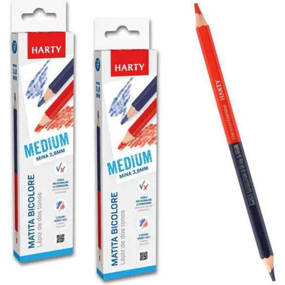 24x Dwukolorowy ołówek w kolorze czerwono-niebieskim, 2 kolory, średni...