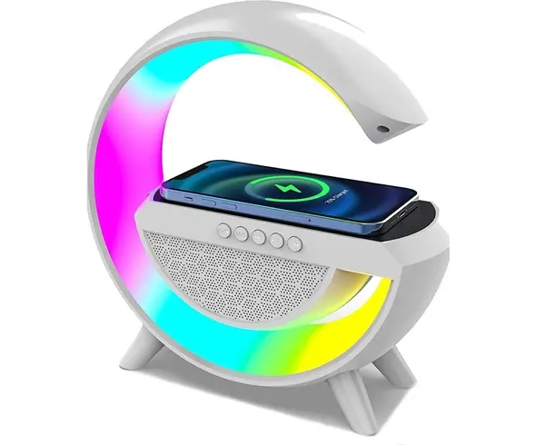 Lampa LED RGB z bezprzewodowym ładowaniem Głośnik Bluetooth Ładowane radio FM
