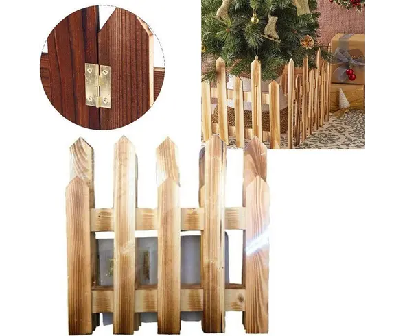 Drewniany płot na choinkę 30x120cm Ogrodzenie z roślin zewnętrznych (30x120 cm)