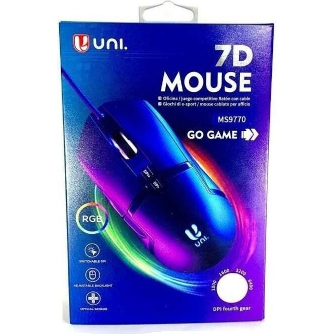 Przewodowa mysz do gier USB RGB LED Illuminated 6400DPI 7 przycisków...