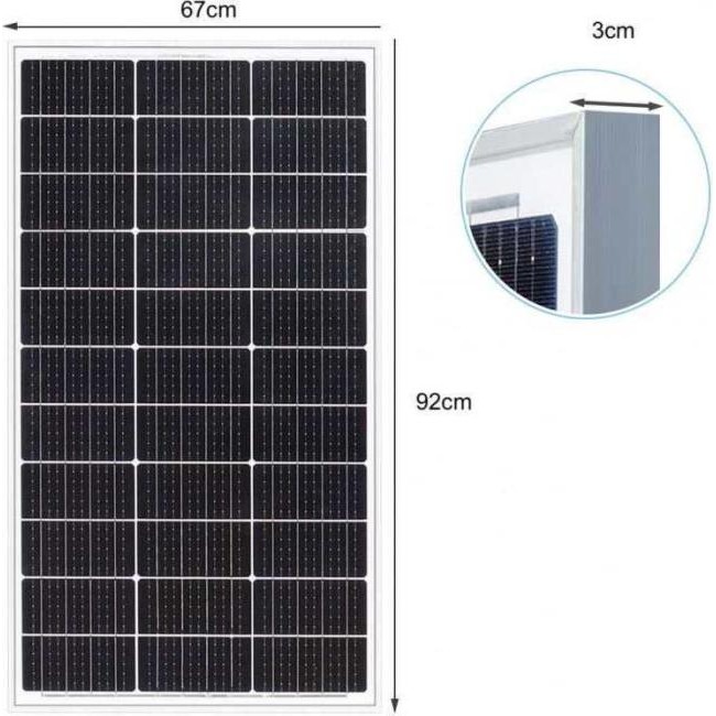 Monokrystaliczny panel słoneczny 100W watt Zestaw fotowoltaiczny System 92 x...