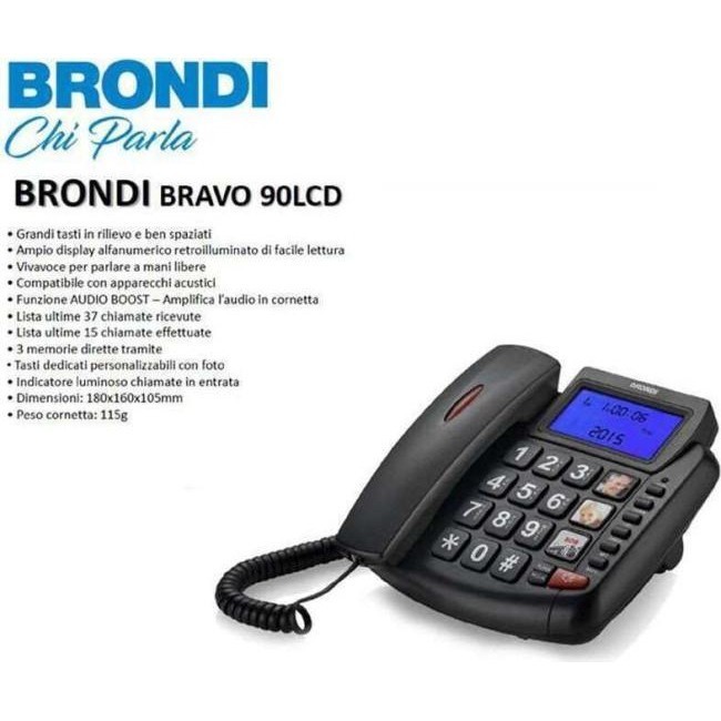 Telefon stacjonarny Brondi Bravo 90 w kolorze czarnym 4