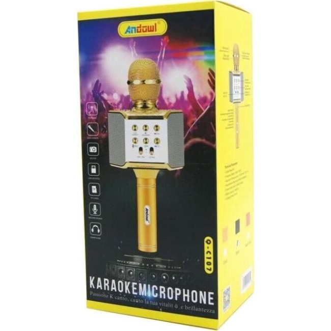 Bezprzewodowy mikrofon głośnikowy Bluetooth z funkcją echo karaoke USB