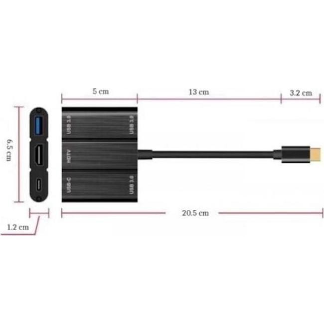 USB-C Type C Hub ADAPTER USB 3.0 KABEL HDMI 4K MacBook PC Złącze NOTEBOOK 4
